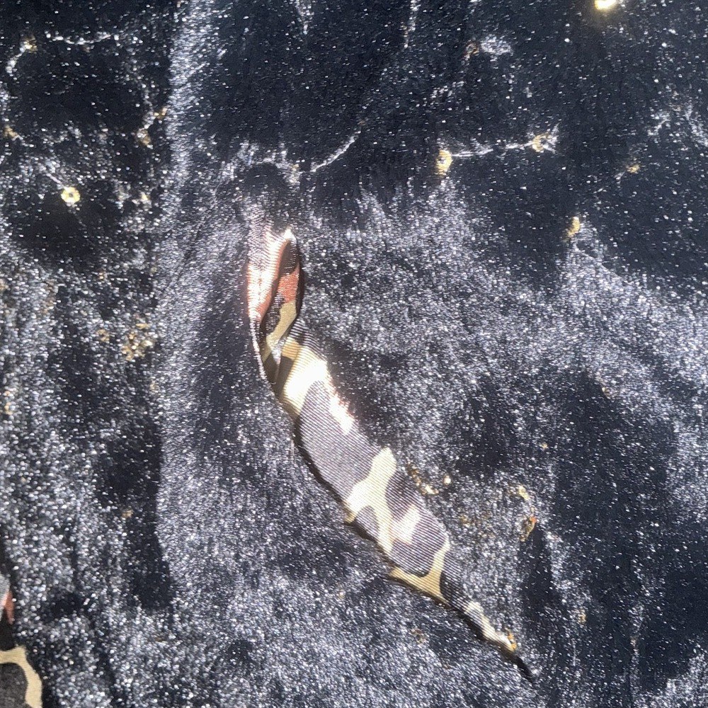 Betsey Johnson Faux Fur Vest W/satin Leopard Print‎ Lining Women's Sz M Bling - Picture 4 of 6